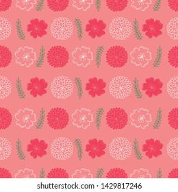 Hand drawn vector image. flowers in a seamless pattern. Perfect for fabrics, gift wrap, notebooks, scrapbooking, and more.
