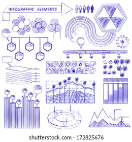 Hand drawn vector info graphics  illustration