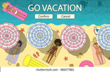 Hand drawn vector infographics on vacation theme