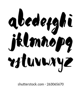 Hand drawn vector ink alphabet 