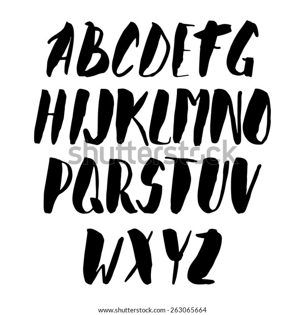 Hand Drawn Vector Ink Alphabet Stock Vector (Royalty Free) 263065664