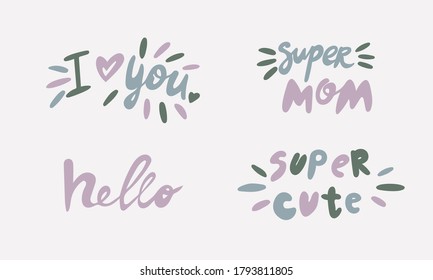 Hand drawn vector inscription. Quotes collection isolated on white background. Template for banner, poster or print. Summer lettering collection