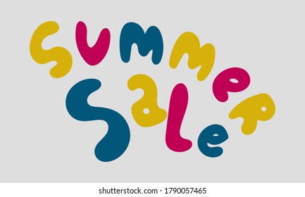Hand drawn vector inscription. Summer sale text isolated on white background. Template for banner, poster or print. Summer lettering collection