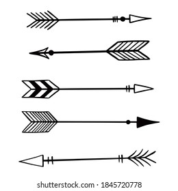 Tribal Indian Arrow Set Ethnic Hand Stock Vector (royalty Free 