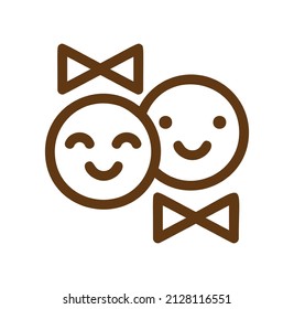 Hand drawn vector kids icon boy and girl, young man and woman. Illustration design for logo, concept banner element.