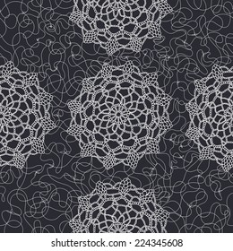 Hand drawn vector lace doily