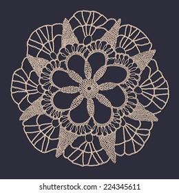 Hand drawn vector lace doily