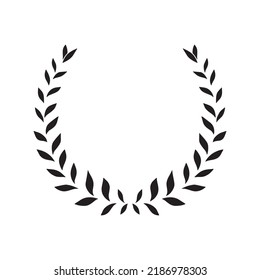 Hand Drawn Vector Laurel Wreath. Botanical Round Frame For Invitations, Posters, Greeting Cards, Web, Menu. Floral Frame With Laurel Branches.