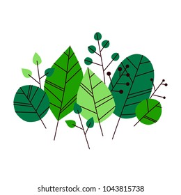 

Hand drawn vector leaves set. Design for poster, kitchen textiles, clothing and website