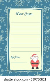 Hand drawn vector letter to Santa Claus