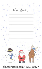 Hand drawn vector letter to Santa Claus