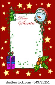 Hand drawn vector letter to Santa Claus
