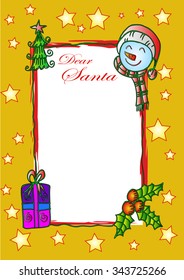 Hand drawn vector letter to Santa Claus
