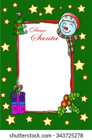 Hand drawn vector letter to Santa Claus
