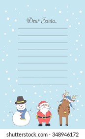 Hand drawn vector letter to Santa Claus