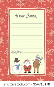 Hand drawn vector letter to Santa Claus