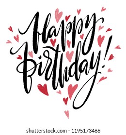 Hand Drawn Vector Lettering Happy Birthday Stock Vector (Royalty Free ...