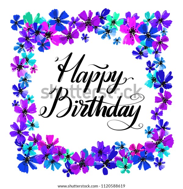 Hand Drawn Vector Lettering Happy Birthday Stock Vector (Royalty Free ...