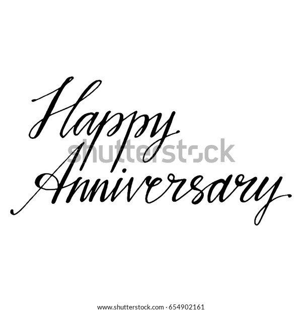 Hand Drawn Vector Lettering Happy Anniversary Stock Vector (Royalty ...