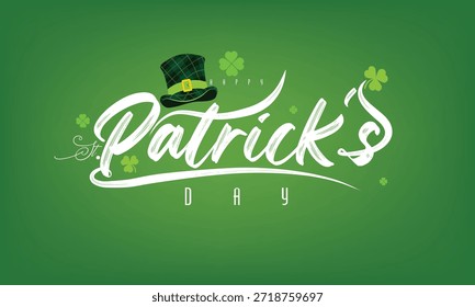letras de Vector dibujadas a mano con tréboles. pinceladas Happy St. Patricks Day caligrafía. Texto de letras a mano San 17 de marzo, Día de San Patricio.eps10