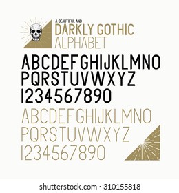 Handgezeichnete Vektorbriefe Fett und leicht. 