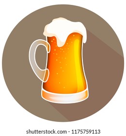 Hand drawn vector light beer mug, st.patrick's day