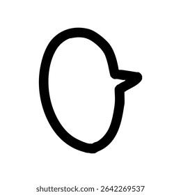 Hand drawn vector line art illustration of speech bubble.