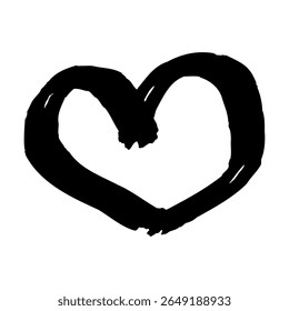 Dibujado a mano línea de Vector ilustración de arte de un corazón. El color es negro.