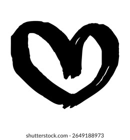 Dibujado a mano línea de Vector ilustración de arte de un corazón. El color es negro.