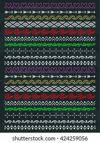 Hand drawn vector line border set and scribble design element