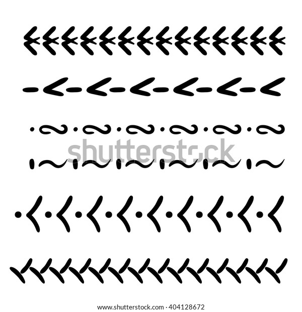Hand drawn vector line border set\
and scribble design element. Fashion pattern\
illustration.