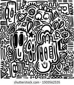 Hand Drawn Vector Line Doodles Shapes