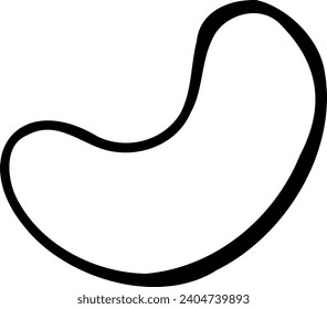 Ilustración de la línea vector dibujada a mano del anacardo.