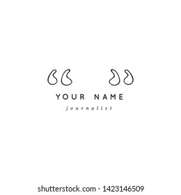 Hand drawn vector logo template, parentheses. Writing, copywrite and publishing theme. For business identity and branding, for writers, copywriters and publishers, for journalists and bloggers.