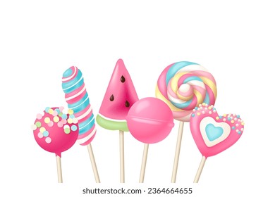 Hand drawn vector lollipops collection