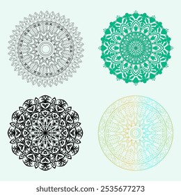Mandala de Vector dibujado a mano Conjunto de diseño colección.eps