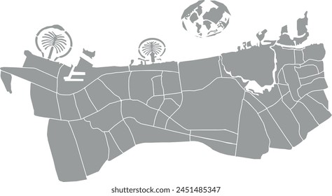 Mapa de Vector dibujado a mano de Dubai