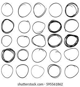 hand drawn vector marker circles set