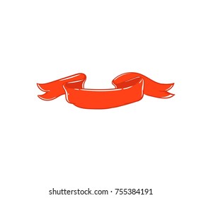 Hand drawn vector Merry Christmas shopping time cartoon graphic simple illustration logo design with red ribbon isolated on white background.
