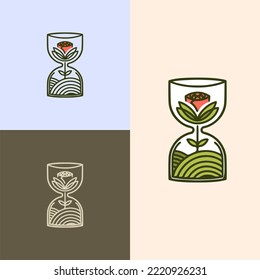 Logotipo minimalista de rosas de vectores dibujados a mano con líneas artísticas, adecuado para las necesidades de logotipo de su empresa o negocio en el campo de la cría de flores o cosméticos y perfumes
