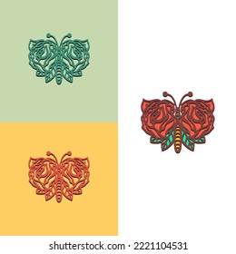 Logotipo minimalista de rosas de vectores dibujados a mano con líneas artísticas, adecuado para las necesidades de logotipo de su empresa o negocio en el campo de la cría de flores o cosméticos y perfumes