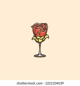 Hand drawn vector minimalist logo of roses with artistic lines, suitable for your company or business logo needs in the field of flower breeding or cosmetics and perfumes