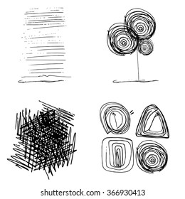 hand drawn, vector, Modern graphic design, line and shapes free movement
