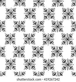 hand drawn vector monochrome pattern