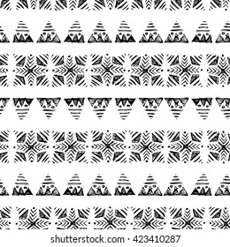 hand drawn vector monochrome pattern