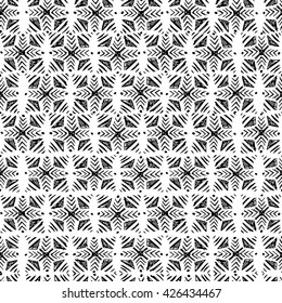 hand drawn vector monochrome pattern