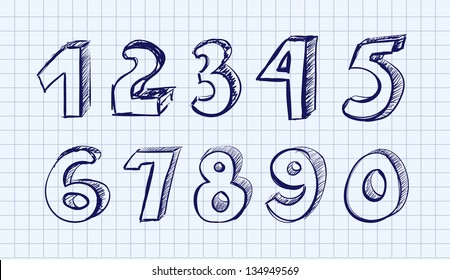 Hand Drawn Vector Numbers