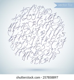 hand drawn vector numbers