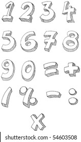 Hand Drawn Vector Numbers