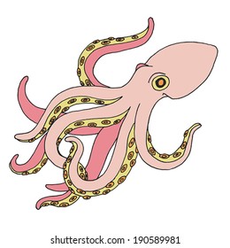 Hand drawn vector octopus